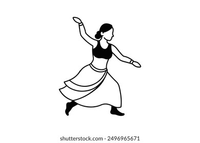 traditional dance  silhouette Vector graphic style