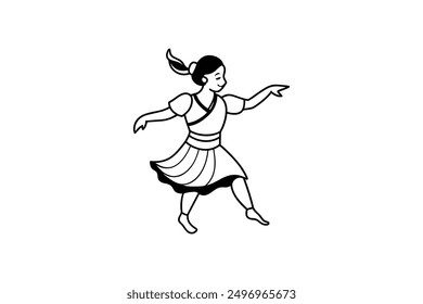 traditional dance  silhouette Vector graphic style