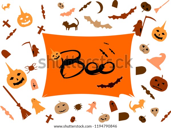 Traditional Decorations Halloween Party Cute Pumpkins Stock Vector