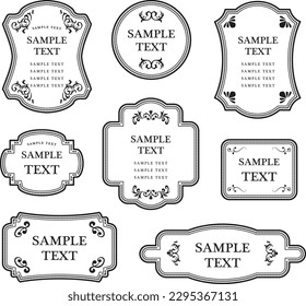 Traditional decorative vintage frames and ornaments set vector design.
