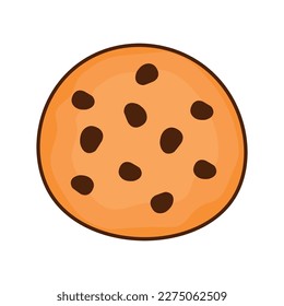 Traditional Delicious chocolate chip cookies icon logo. Cartoon vector illustration isolated on white background