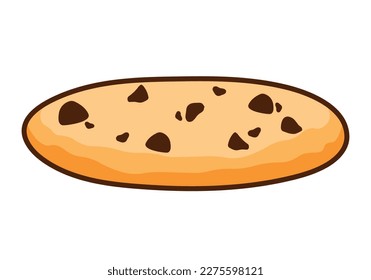 Traditional Delicious chocolate chip cookies icon logo. Cartoon vector illustration isolated on white background