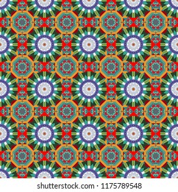 Traditional design of 50s. Raster tiled background. Abstract holiday wrapping paper in white, gray and black. Fabric spring ornament with tiles. Seamless rhombus pattern. Pin up style.