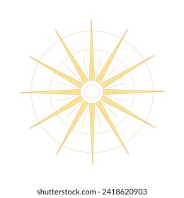 The traditional design of the Sun. Vector illustration