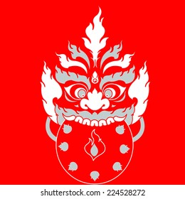 traditional design tattoo monster sun eater