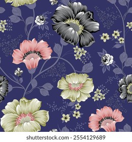 Traditional Design-Traditional Floral Pattern-Seamless Patchwork Pattern-Ornamental Background