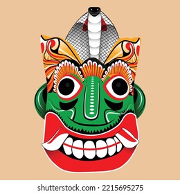 Traditional devil mask sri lanka vector illustration