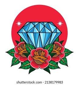 traditional diamond tattoo, vector EPS 10