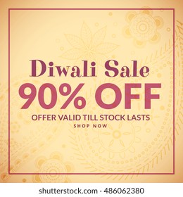 traditional diwali background with sale banner