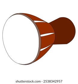 Tambor tradicional de Ilustración vectorial Djembe, un instrumento de percusión africano conocido por su profundidad. Perfecto para proyectos relacionados con la música, el patrimonio africano, el ritmo, los festivales.