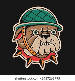 Traditional dog tattoo design vector