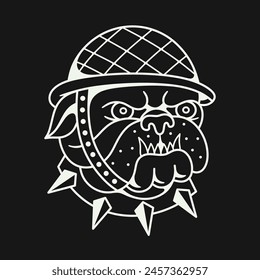 Traditional dog tattoo design vector