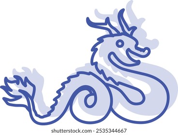 Traditional Dragon Dance Icon Representing Cultural Celebration, Strength, and Good Fortune, Perfect for Highlighting Festivals, Performances, and Chinese New Year Celebrations