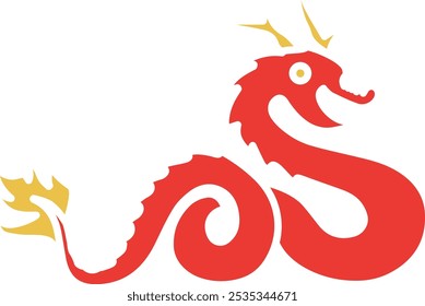 Traditional Dragon Dance Icon Representing Cultural Celebration, Strength, and Good Fortune, Perfect for Highlighting Festivals, Performances, and Chinese New Year Celebrations