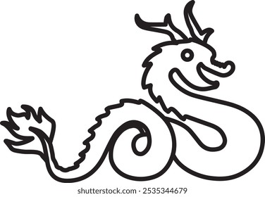 Traditional Dragon Dance Icon Representing Cultural Celebration, Strength, and Good Fortune, Perfect for Highlighting Festivals, Performances, and Chinese New Year Celebrations