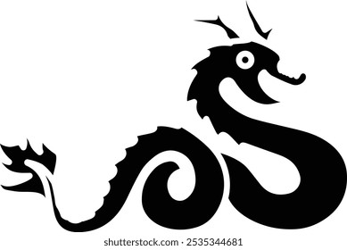 Traditional Dragon Dance Icon Representing Cultural Celebration, Strength, and Good Fortune, Perfect for Highlighting Festivals, Performances, and Chinese New Year Celebrations