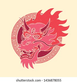 traditional dragon vintage tattoo, vector EPS 10