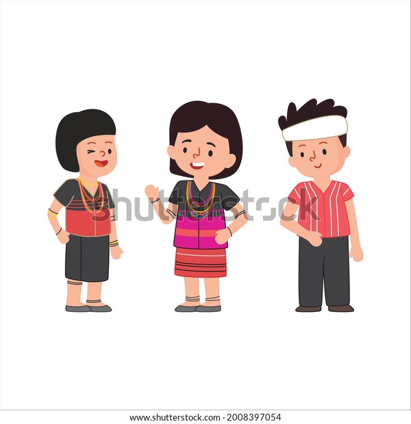 Traditional Dress Karen Long Neck People Stock Vector (Royalty Free ...