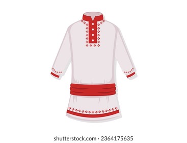 Traditional Dresses Clipart Vector Flat Design Isolated on White Background