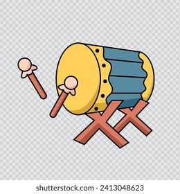 traditional drum illustration, Ramadan vector set