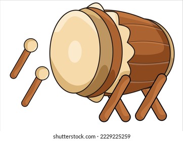 Traditional drum illustration vector. Also call bedug usually use in Ramadhan day. Vector can use for pamphlet design