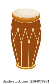 Traditional drum showcased in a bright artistic illustration