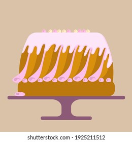 Pastel tradicional de Pascua - ilustración vectorial a mano. Colores planos.