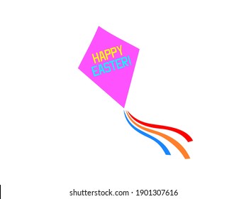 Traditional easter kite isolated on white