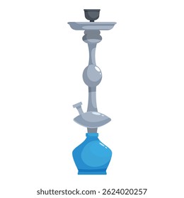 Traditional eastern hookah pipe with a long thin tube for smoking flavored tobacco