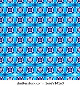 Traditional eastern seamless background. Filigree oriental ornament. Decorative colorful pattern in mosaic ethnic style. Arabian motifs. Idea for design textile, material, fabric, wallpaper Vector