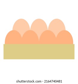 traditional egg box flat illustration icon. 