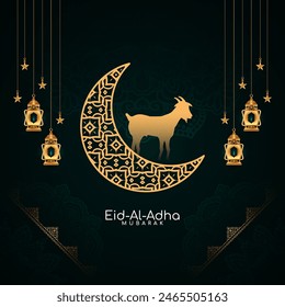 Traditional Eid Al Adha mubarak Islamic festival celebration background vector