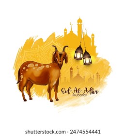 Traditional Eid al adha mubarak Islamic festival elegant background vector