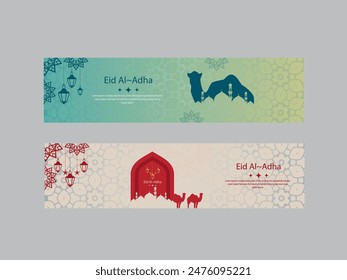 Traditional Eid al adha mubarak islamic festival greeting background