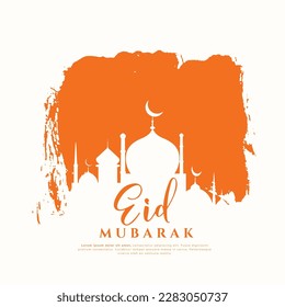 traditionelle eid-mubarak-Karte mit Moschee-Design im grungelartigen Stil