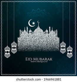 Traditional Eid mubarak islamic festival background vector