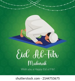 Traditionelle Eid ul fitr Mubarak Banner Design Vorlage. 