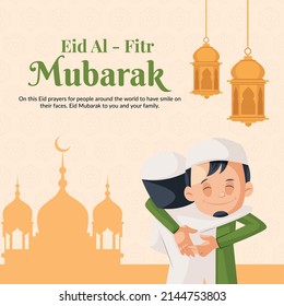 Traditional Eid ul fitr Mubarak banner design template. 