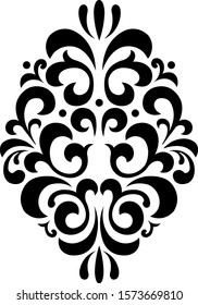 A traditional element of damask design. Vector element of the pattern. Wedding vector pattern on a white background.