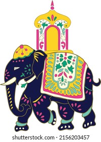 Traditional elephant illustration | Indian elephant 