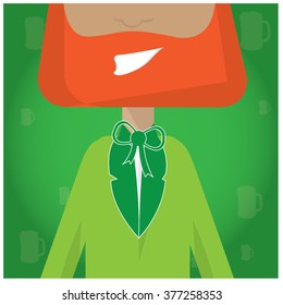 Traditional elf on a green background for patrick's day
