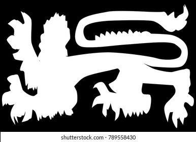 The traditional English lion in silhouette as found on shields other items of British royalty