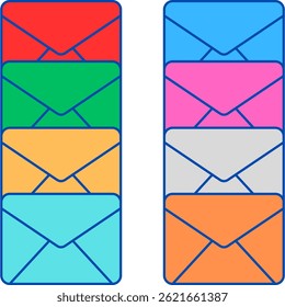 traditional envelope or traditional mail vector icon isolated in white area