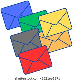 traditional envelope or traditional mail vector icon isolated in white area