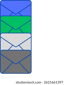 traditional envelope or traditional mail vector icon isolated in white area