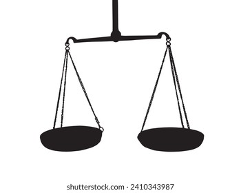 Escala tradicional de equilibrio de armas iguales, que simboliza el sistema jurídico