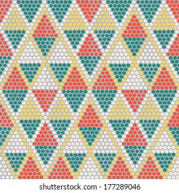 Traditional Ethnic African Ornament. Seamless vector pattern. Beads imitation.