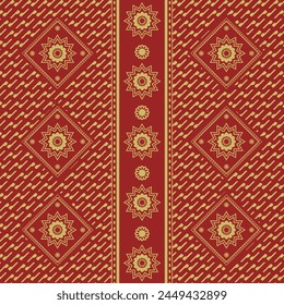 Traditional ethnic batik songket pattern motif vector textile