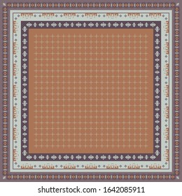 Traditional ethnic design for scarf pattern. Hijab fashion