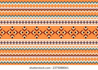 Traditional ethnic fabric pattern, seamless pattern design for textiles, rugs, wallpaper, clothing, sarong, scarf, batik, wrap, embroidery, print, background, vector illustration. thai fabric,brown